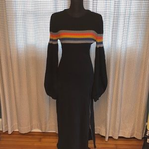 Johnny Cota Poet Sleeve Long Sweater Dress